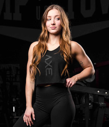 Mesh-Back Crop Axe Tank Top